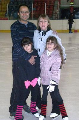 Panda at an ice rink