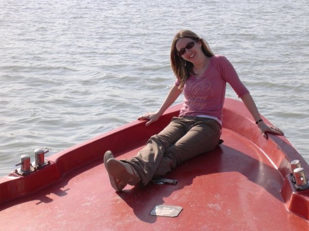 Sienna on a boat